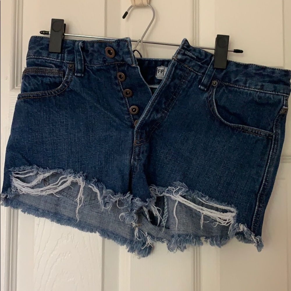 Free people button fly shorts,